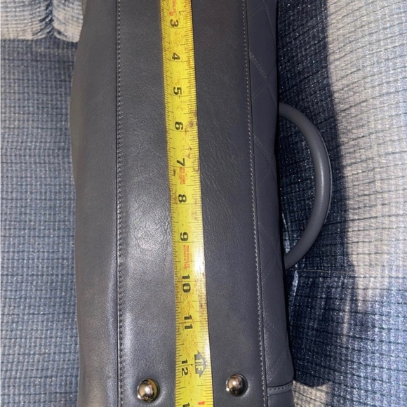 Coach Chelsea Carryall Gray Leather Turnlock Double Handles Satchel Shoulder Bag - Picture 9 of 10